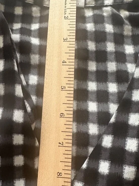 Van Heusen Studio Womens Sleeveless Gingham Top Black Red XL Cottagecore Hippie - Picture 8 of 9